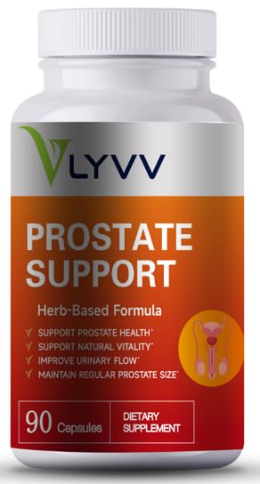 Lyvv Prostate Support avec Saw Palmetto, Plant Sterol, Zinc, Selenium, Copper et plus pour la santé de la prostate et la santé urinaire, 90 capsuels