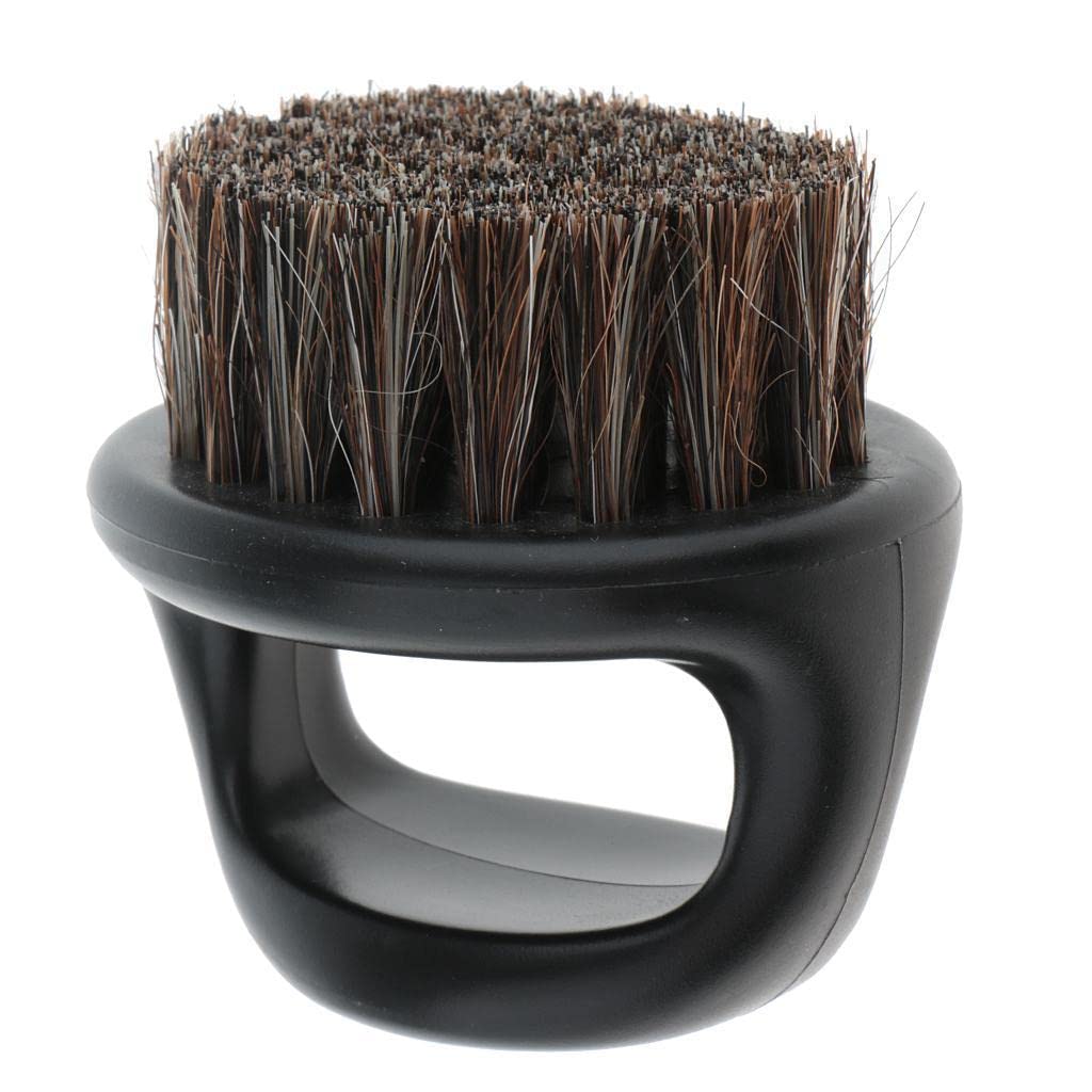 Salon Barber Wood Bristles Haarbaard Reiniging Grooming Brush Heren snor vormen Comb - zwart