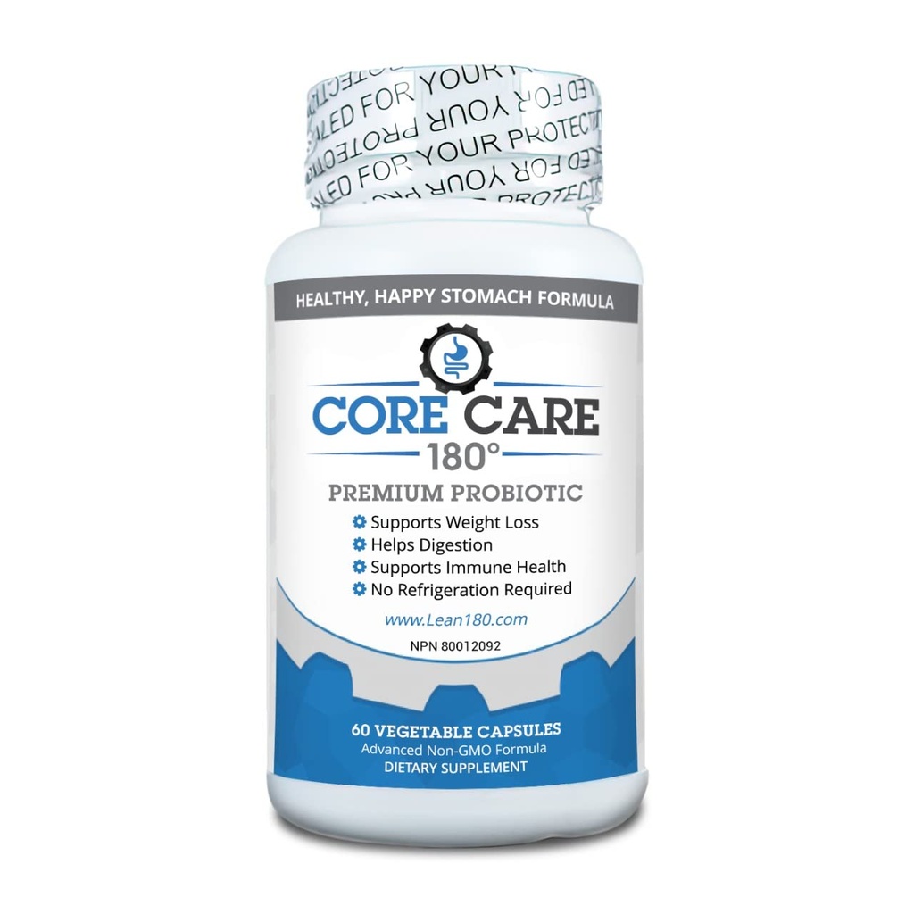 Beste Probiotica voor Gut Health Mannen en Vrouwen, Alle Natuurlijke Supplement, Helpt Vertering, Mood, Opgeblazen, Constipatie, Gas (30 dagen levering) Core Care 180