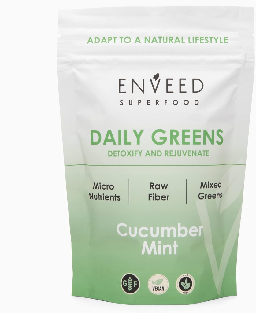 Superfood Wild Greens | Organic Powder — Spirulina, Chlorella, Ashwagandha, Maca Root & Reishi Mushroom | Enjoy a Healthy, 100% Natural Diet with The Added Boost of Adaptogens — 20 Servings