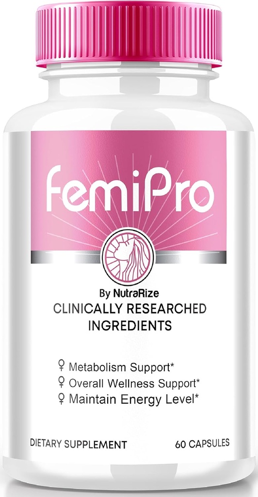 NutraRize Capsules FemiPro, Formule Premium pour le soutien de la santé urinaire, Supplément tout naturel pour le contrôle et la santé globale, Avis Femi Pro (60 Capsules)