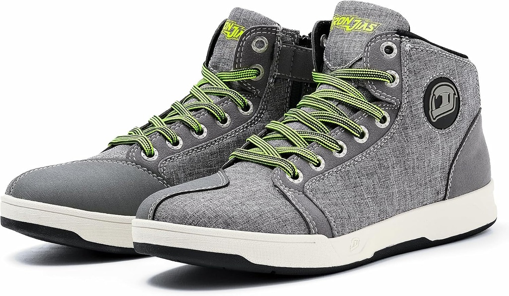 IRON JIA'S Motorfiets schoenen voor mannen, ademende anti-slip beschermende versnelling, Powersport Casual motorfiets rijden laarzen (Grijs 8)