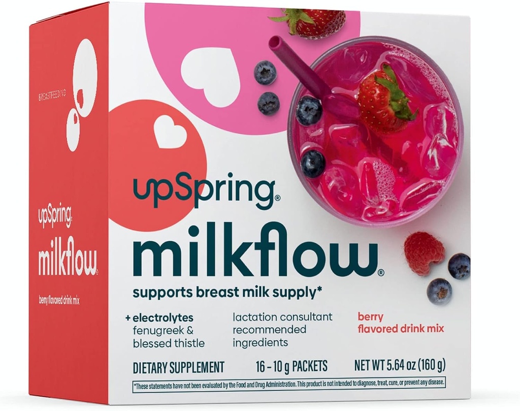 UpSpring Milkflow Electrolyte Borstvoeding Supplement Drink Mix met Fenegriek 
