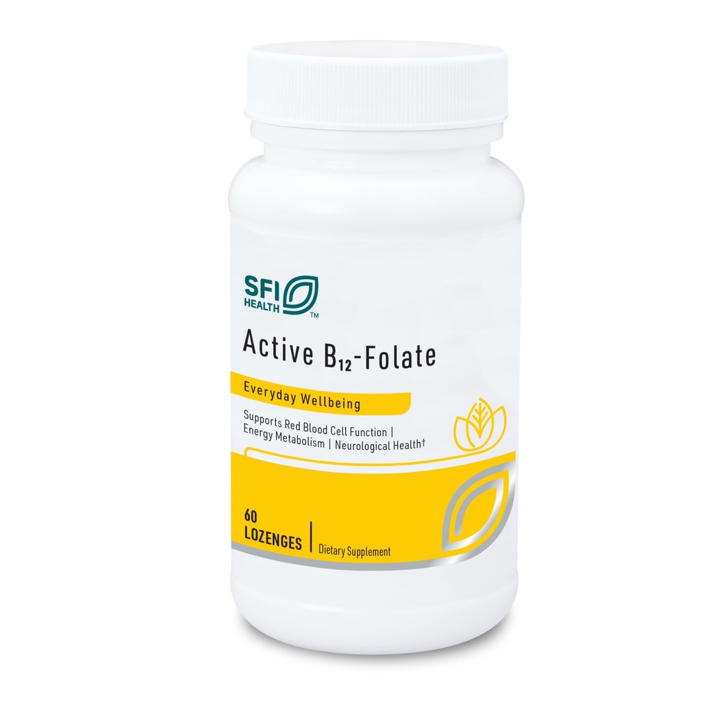 Klaire Labs SFI Health Active B12 - Folate Supplement - Dissolvable Lozenge with Methyl Folate & Vitamin B12 Methylcobalamine - Highly Absorbable - Support Healthy Mood, Energy & Cognition (60 Count)
