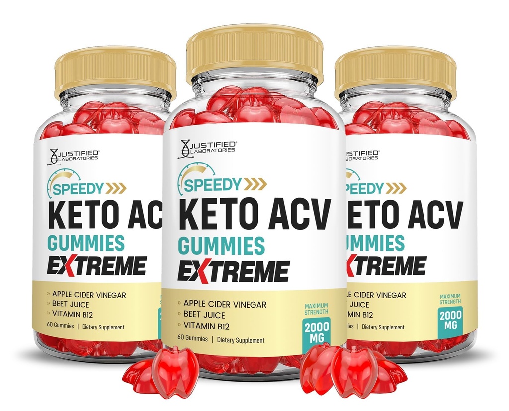 (3 Pack) Speedy Keto ACV Gummies Extreme 2000MG Speedy Keto Gummies Formule avancée vinaigre de cidre de pomme avec jus de betterave grenade poudre B12 végétalien non OGM 180 Gummys