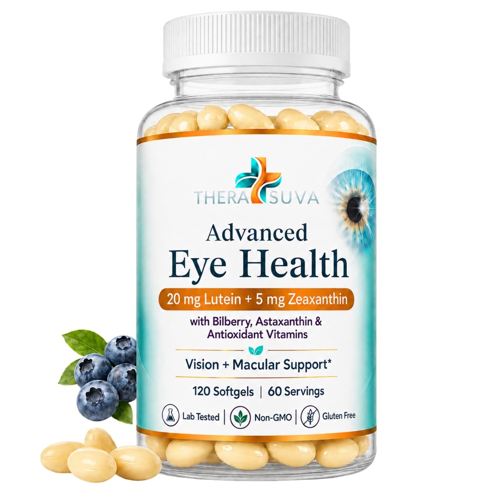 Total Eye Complex - Luteïne + Blauwe bosbes + Zeaxanthine + Citrus Bioflavonoïden - Ultra Vision Support Supplement voor gezonde ogen 120 Softgels, 60 dagen levering