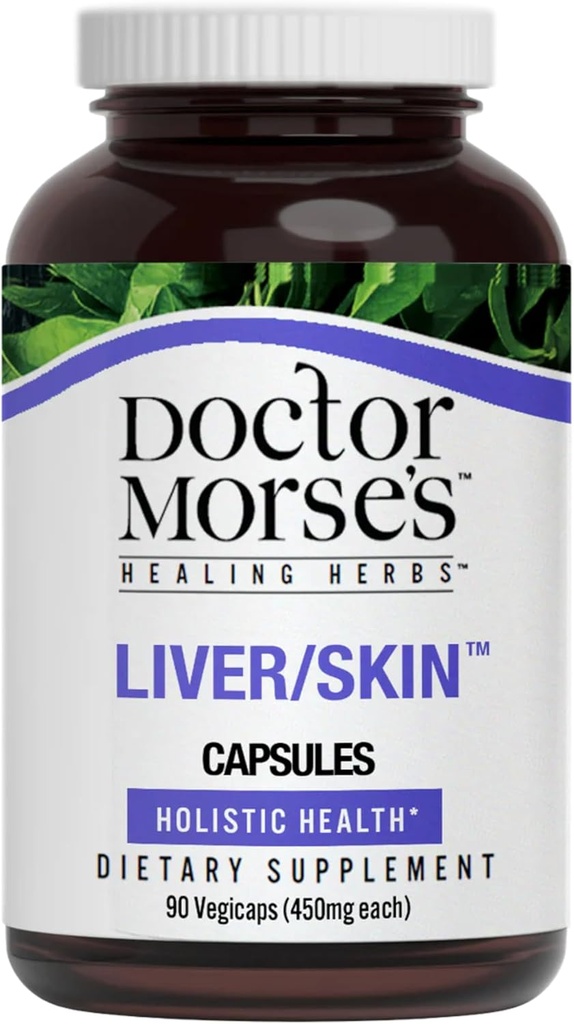 Arts Morse's lever/huidverzorgingssupplement - Natuurlijke spijsverteringssysteem Gezondheid en Eliminatie Ondersteuning - Naturopath Geformuleerd - Milk Thistle Seed, Burdock, Bayberry, Dandelion Root - 90 capsules