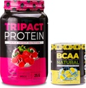 Nutriologie TRIPACT Poudre de protéines, 7-en-1 Remplacement des repas Shake, Superberry (40 portions) BCAA Poudre naturelle à base végétale BCAA, Limonade Saveur (30 portions)