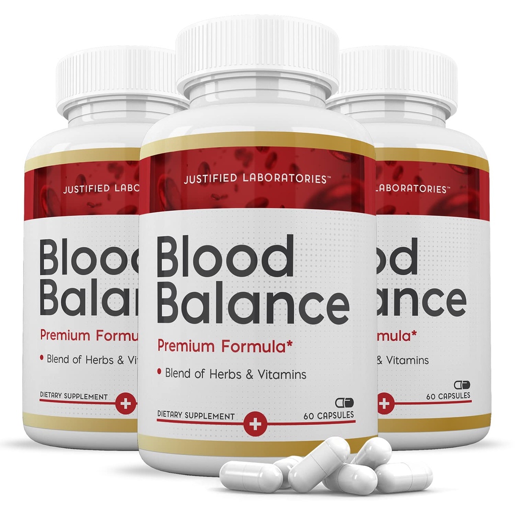 Justified Laboratories (3 Pack Blood Balance Advanced Formula 620MG Supplement Pillen 180 Capsules