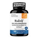 Sandhu's Zinc Supplement with Ionophores| Quercetin & Green Tea Extract for Superior Absorption and High Potency| 800mg Vegetarian Capsules 120 Count (Pack of 1)| Immune Support for Men & Women