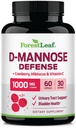ForestLeaf D Mannose 1000mg Capsules - D-Manneus met Cranberry, Hibiscus & VIT C, Urinaire Tract Gezondheid voor vrouwen en mannen, Organische DManneus Pillen voor UTI, Urinaire Gezondheid & Blaas Ondersteuning 60 Capsules