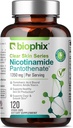 biophix B-3 Nicotinamide Pantothenaat 1350 mg 120 Vcaps - Clear Skin Series B5 Pantothenic Acid Natural Flush-Free Nicotinic Amide Niacin - Ondersteunt de gezondheid van de huidcel