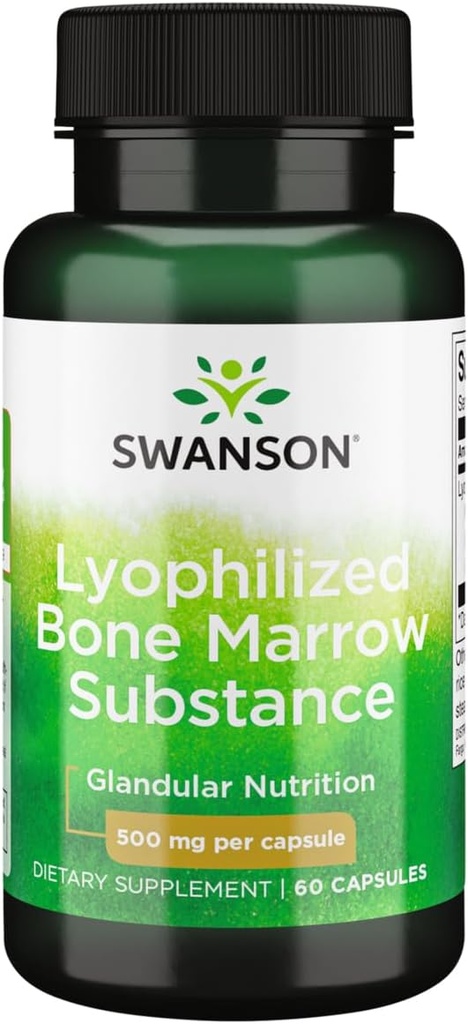 Swanson Raw Lyofilized Bone Marrow Substance 500 Milligrammen 60 Capsules