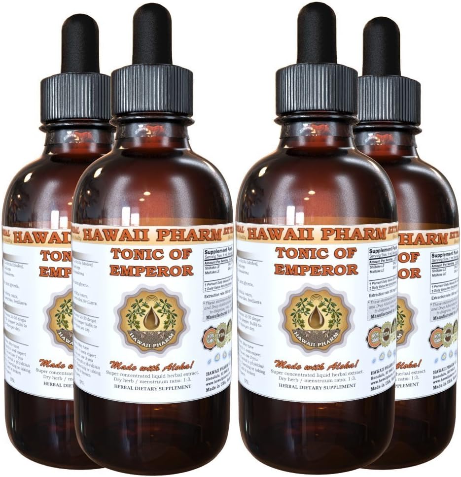 Shiitake, Maitake, Cordiceps, Extrait liquide de Reishi, Shiitake séché biologique, Maitake, Cordiceps, Teinture de Reishi, Supplément à base de plantes, Hawaii Pharm, Fabriqué aux États-Unis, 4x4 fl.oz