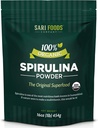 Organische Spirulina Poeder (16 Ounce): Natuurlijk veganistisch, Supplies Folaat, Vitamine B12, IJzer, Omega vetzuren, GLA, Beta Caroteen, Chlorofyl, Aminozuren