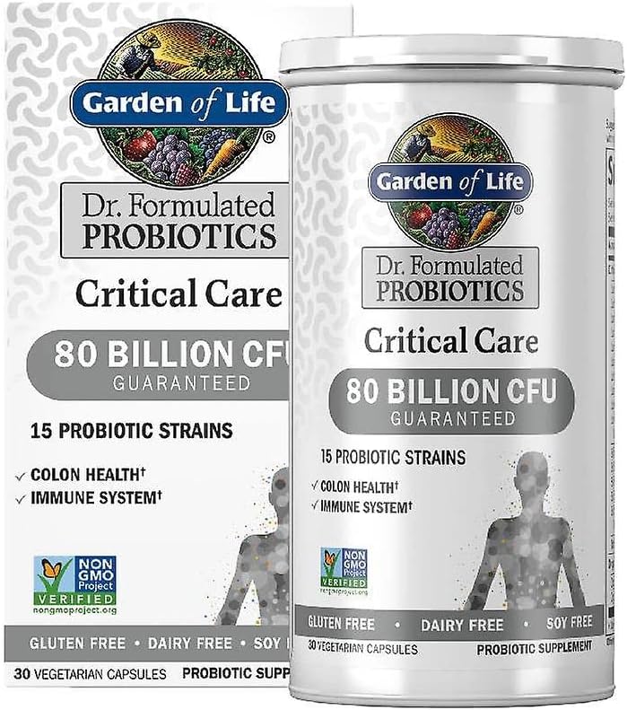 Garden of Life Dr. Formulated Probiotics Critical Care 80 Miljard CFU 15 Strains Colon Health and Immune System, 30 Capsules