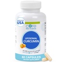 Core Med Science Liposomale Curcumine Capsules, 500mg - Pure Turmeric Extract Supplement - Hoge Absorptie Gewrichts & Hartgezondheid Ondersteuning voor volwassenen - Promoot Cognitive & Brain Health, Non-GMO (60 Tel.)