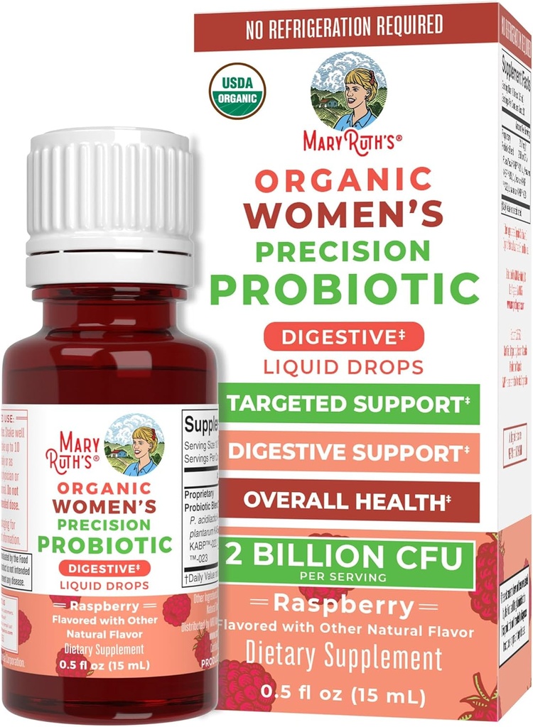 MaryRuth Organics USDA Organic Womens Probiotic Liquid Drops for Dispensive Health 
