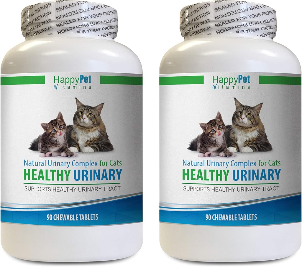 cat Incontinence Supplements - CAT Healthy Urinary Complex - UTI Solution - Natural Formula - cat Cranberry Powder - 2 Bottles (180 Tablets)
