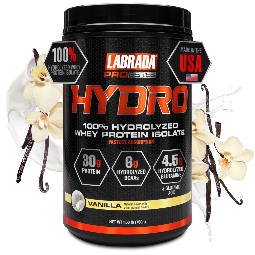 LABRADA Hydro 100% Pure Gehydrolyseerde Wei Protein Isolaat Poeder, Lactosevrij, 6g B
