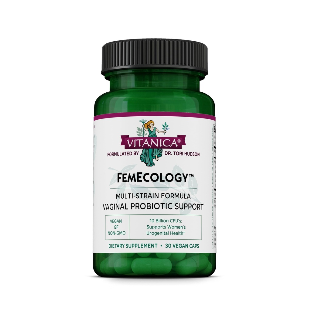 Vitanica FemEcology, Vaginale en Intestinale Probiotische Ondersteuning, Vegetarisch, 30 Capsules