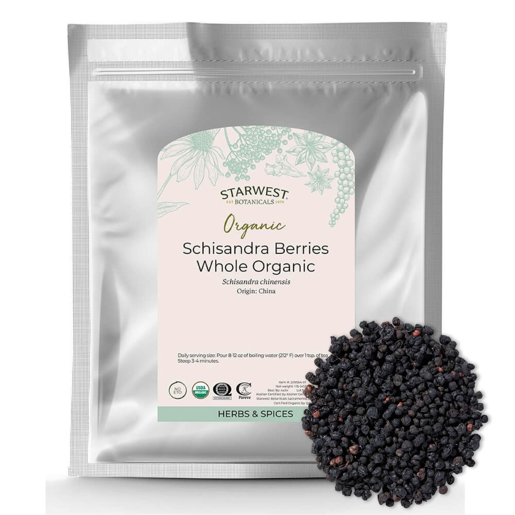 Starwest Botanicals Biologische Schisandra Berry Whole, 1 Pond