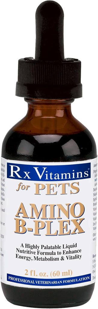 Rx Vitaminen Amino B Plex voor Huisdieren - B Vitamine Complex Plus Aminozuren voor honden en katten - Vitaminesupplementen voor honden en katten totale lichaamsondersteuning - 2 oz.