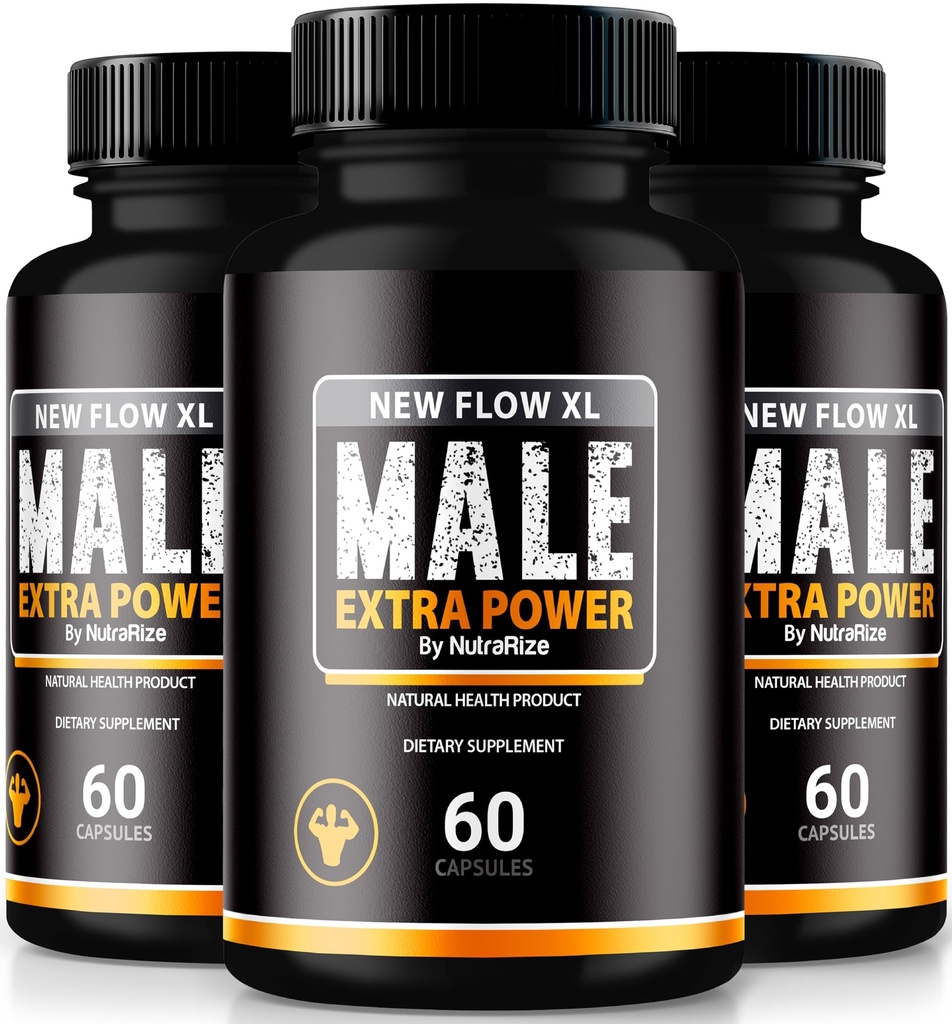 NutraRize (3 Pack) New Flow XL Capsules for Men, NewFlow XL Male Pills, All Natural Formula for Muscle Mass and Maximum Performance, Official NewFlowXL Reviews (180 Capsules)