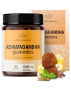 HERBAMAMA Ashwagandha Gummies - 2000mg Racine pure Ashwagandha avec poivre noir pour le calme et l'humeur support - Vegan, Suppléments de calmant non-OGM pour les adultes - 90 Pectines à base de bananes aromatisées
