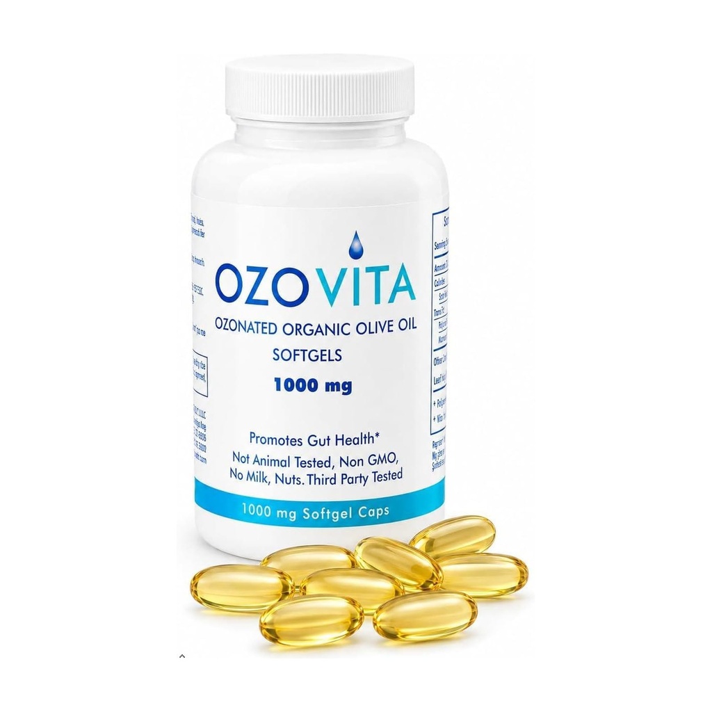 High Potency Ozonated Biologische Extra Virgin Olijfolie Softgels 1000mg Pure Oxygenated Capsules for Immune Support & Gut Health 
