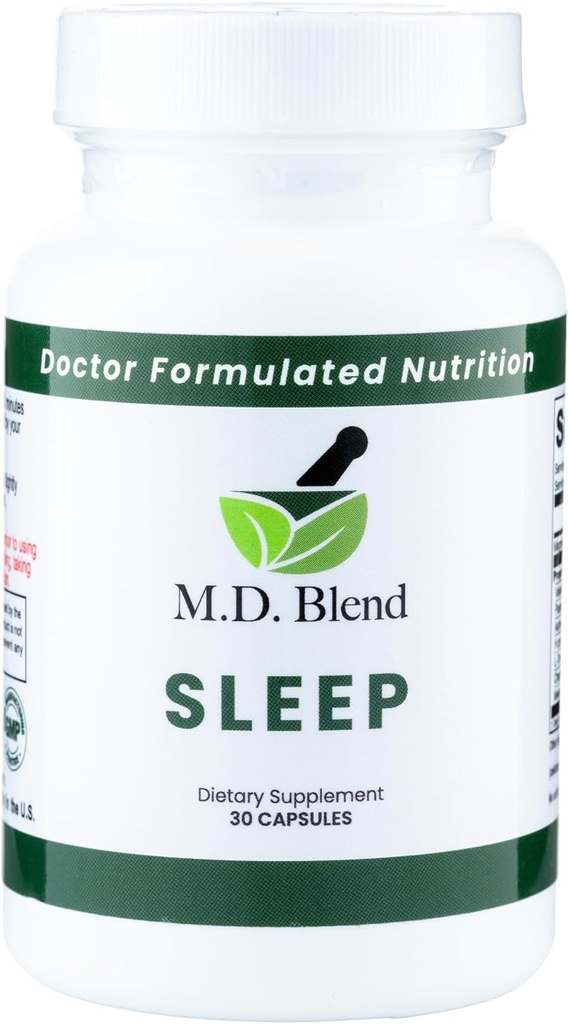 Slaap - Natuurlijke aanvulling met L-Theanine, Ashwagandha, Magnesium, Valeriaanwortel, Melatonine - Niet-Habit vormende formule voor diepe slaap & verjongende rust - 90 capsules