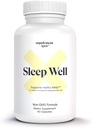 Sleep Well Natural Sleep Aid – Non-Habit Formula Supplement for Adults w/Magnesium, L-Theanine, GABA & Serotonin – Sleep Support Supplement for Adults (60 Capsules, 30 Servings)
