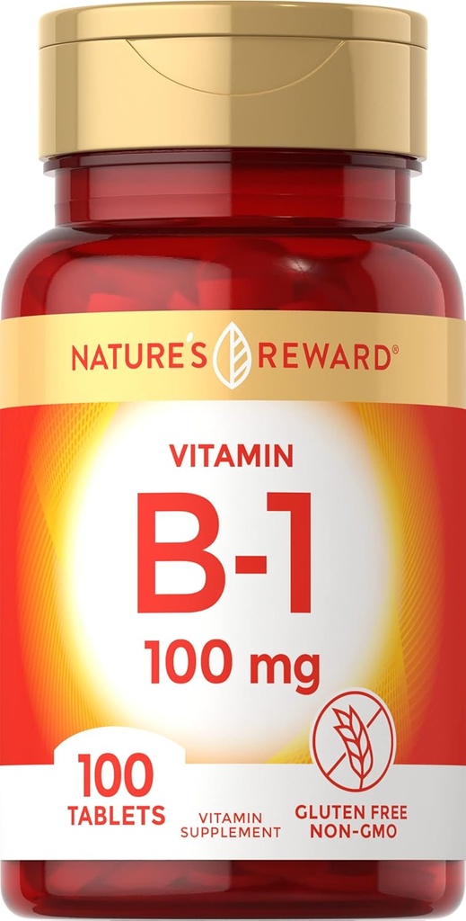 Vitamine B1 100mg (Thiamine) - 100 Telling - Vegetarisch, niet-GMO en Glutenvrij Supplement - volgens de Natuurbeloning