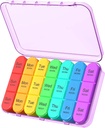 Daviky Weekly Pill Organizer 3 fois par jour, Travel Pill Organizer 3X par jour, Pill Box 7 jours, Daily Pill Box Organizer, Pill Cases Organizers 7 jours, Medicine Organizer to Hold Vitamines and Medicating