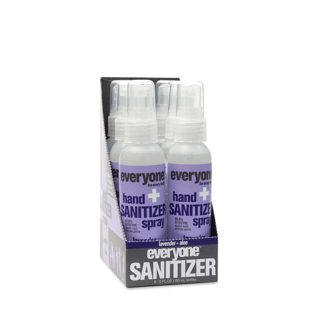 Iedereen voor Every Body Hand Sanitizer Spray, 2 Ounce, 6 Graaf Lavender en Aloë 12 Fl Oz