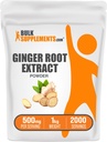 BulkSupplements.com Poudre d'extrait de racine de gingembre - supplément de gingembre, poudre de racine de gingembre - supplément à base de plantes, sans gluten, 500mg par portion, 1kg (2,2 lb) (paquet de 1)