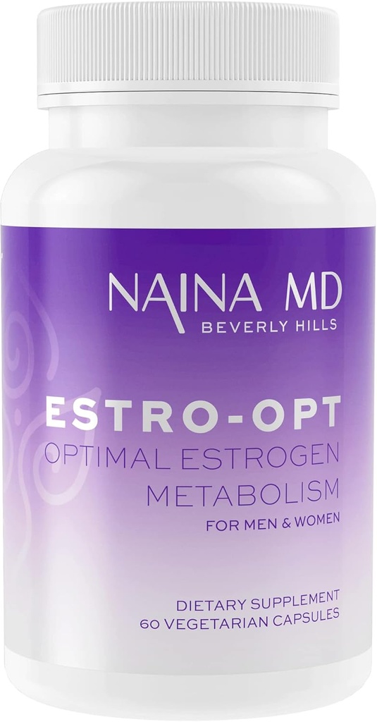 Estro-Opt Estrogen Blocker voor mannen/vrouwen, tieners, Ondersteunt Hormonale Evenwicht, PCOS & Menopauze Symptomen, Verbeter Testosteron,Skin Problemen, IC3, DIM, w/BioPerine*