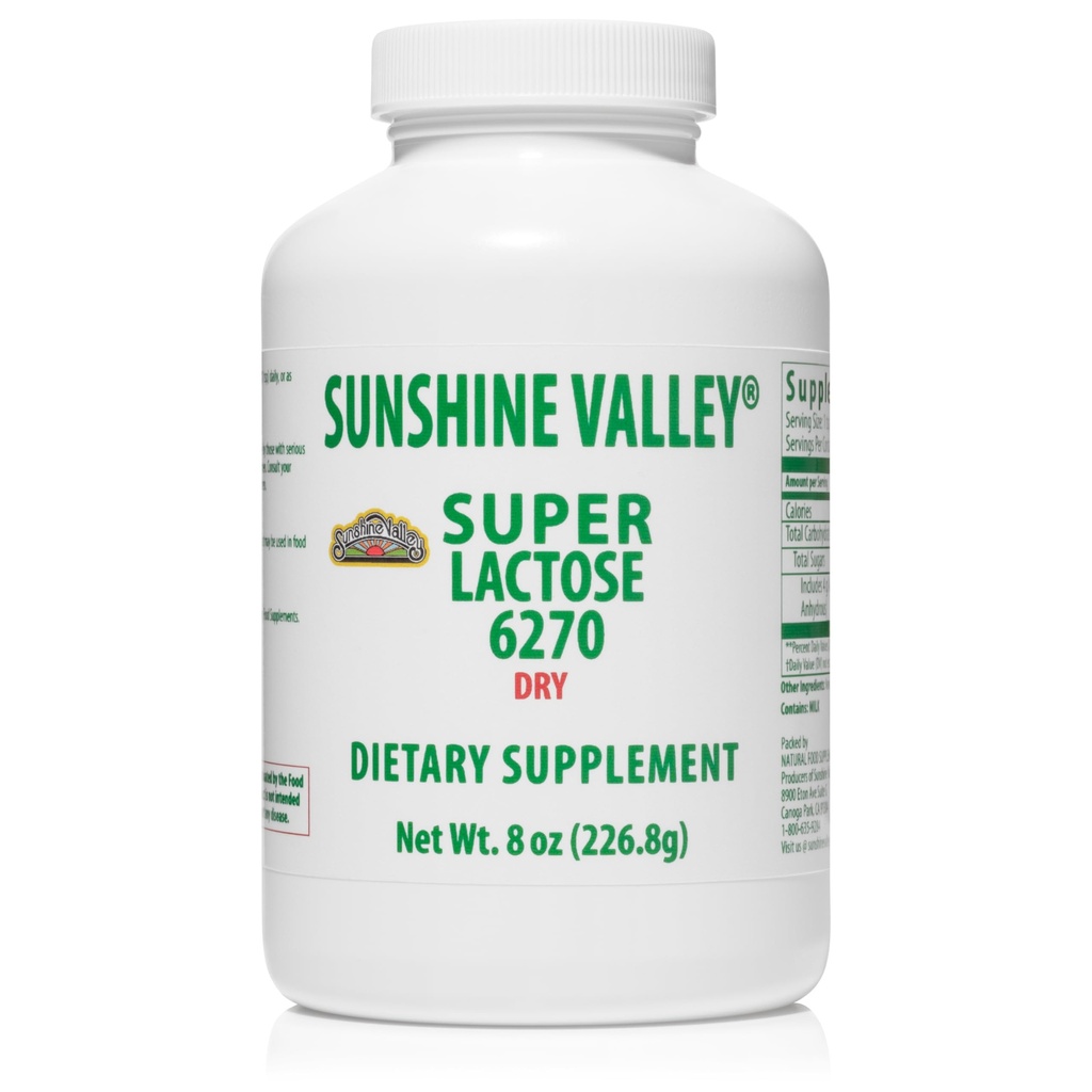 Sunshine Valley® Super Lactose Dry Powder (FREE FLOW POUR) - Natural Swetener & Baking Enhancer, Poederd Sugar for Cooking & Food Mixes, Food Stabilizer & Filler - 8 oz