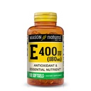 MASON NATUURLIJKE Vitamine E 180 mg (400 IE) - Antioxidant en essentieel Nutriënt, Gezond immuunsysteem, huid en ogen, Geheel Lichaamssupplement, 100 Softgels