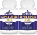 Liposomal Alpha Lipoïnezuur 1600 mg per portie Alpha lipoïnezuur Voedingssupplementen voor antioxidant Gezondheid, Energie en Metabolisme-Gluten Free&Non GMO 120 Capsules