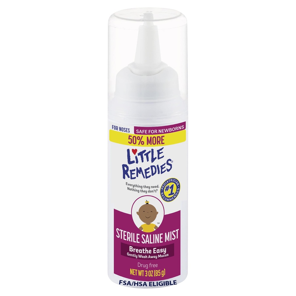 Kleine remedies Steriele Saline neus mist, veilig voor pasgeborenen, 3 oz