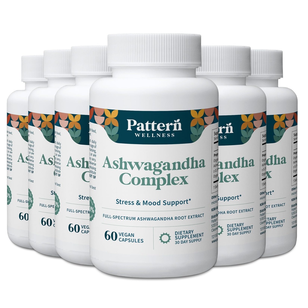 Patroon Wellness Ashwagandha Complex for Men & Women - KSM-66 & Black Pepper Extract - Whole Body & Heart Health - Supports Stress & Mood - Non-GMO - 360 Vegan Capsules