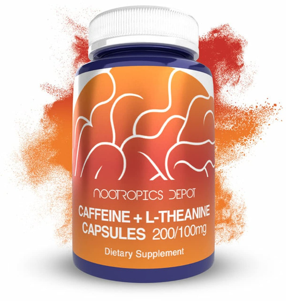 Nootropics Depot Cafeïne en L-Theanine Capsules 