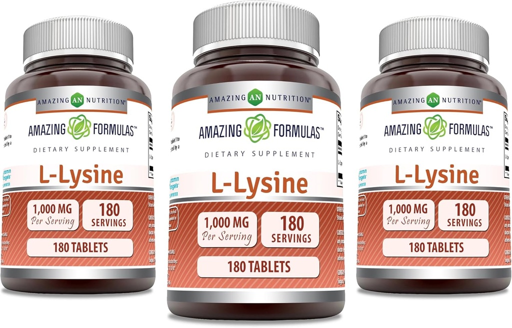 Verbazingwekkende Formules L-Lysine 1000mg Aminozuur tabletten Supplement 