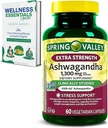 Extra sterkte Ashwagandha 1300 mg, 60 Vegetarische capsules - Stress en cognitieve ondersteuning - Holistisch welzijn, sojavrij, glutenvrij en Lactosevrij