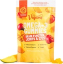 Vegums Vissenvrije Omega-3 Gummies - 60 Orange-Flavored Algen-Based Omega-3 (DHA) & Vitamine E-supplement voor kinderen en volwassenen - Veganistisch en Vegetarisch vriendelijk