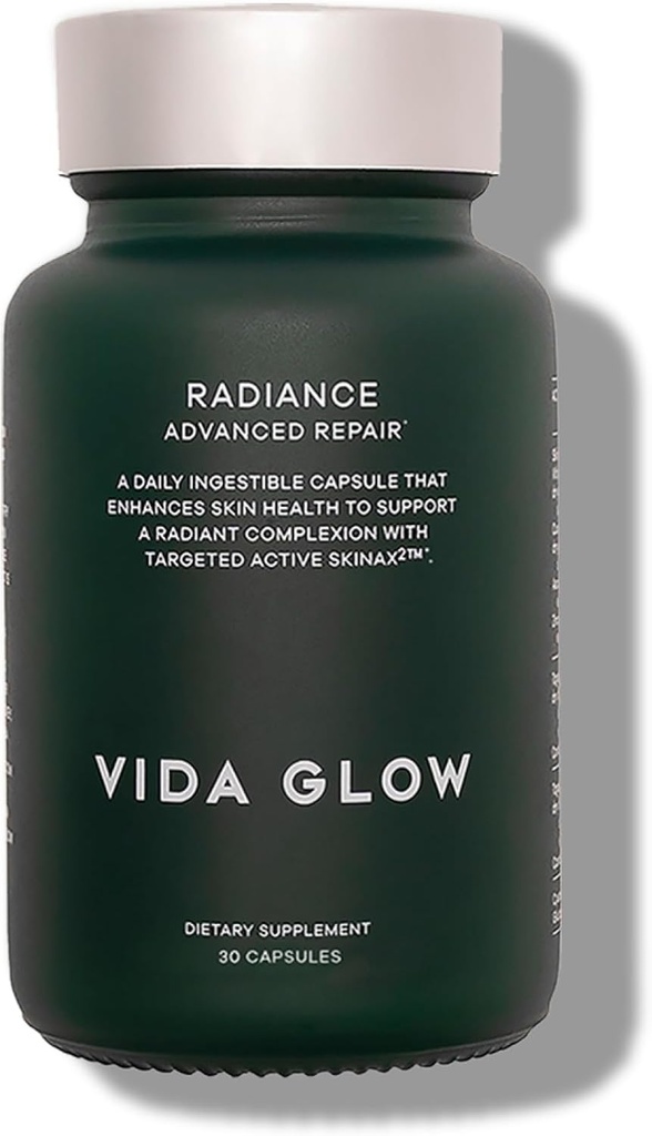 Vida Glow Radiance Supplement Capsules - Supplément anti-vieillissement - Ciblage des taches foncées, tonalité inégale de la peau, soulagement de la rougeur - favorise la peau Glowing