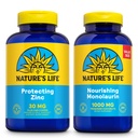 Nature's Life Nourrir Monolaurin 1000mg 250ct et protéger le picolinate de zinc 30mg 250ct - Gut Health et suppléments de soutien immunitaire - Monolaurin de noix de coco crues, Zinc chélaté - garantie de 60 jours