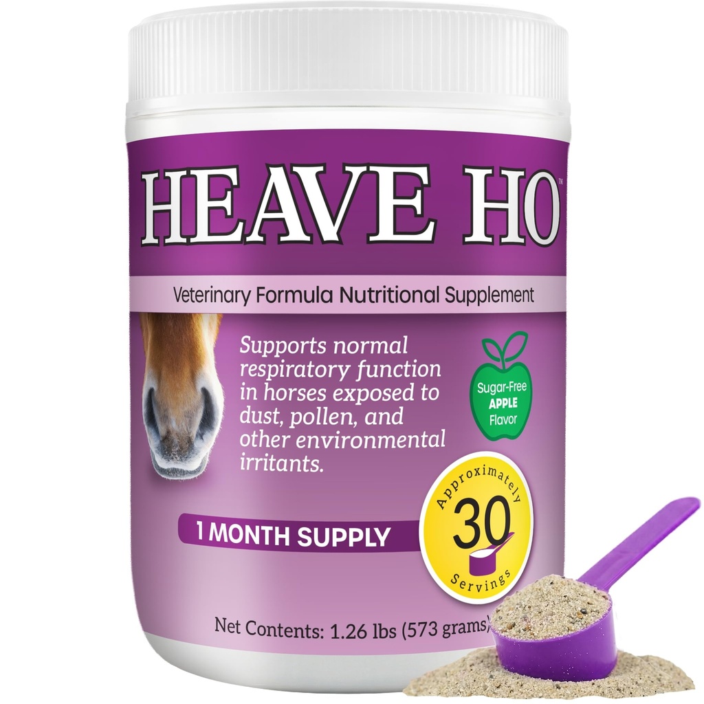 Heave Ho Horse Nutritional Supplement voor ademende allergieën, COPD, Hoesten 30 Serves Sugar-Free Apple